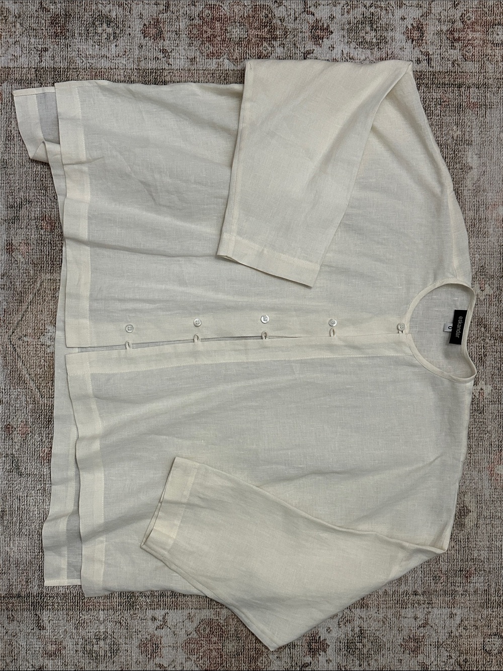 Woman’s Eskandar 100% Linen Button Top